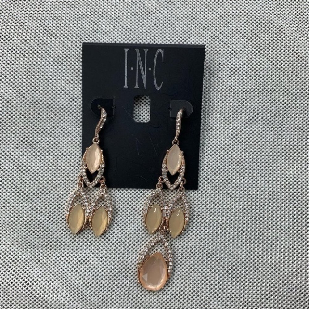 I.n.c. Gold-Tone Multi-Stone Chandelier Earrings